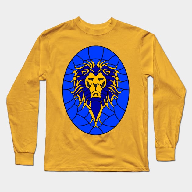 Mosaic Pattern Lion Long Sleeve T-Shirt by Griffen